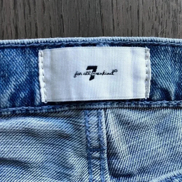 7 For All Mankind Maribel Original Bootcut Jeans Beaded Flower Pockets Size 28 - Picture 4 of 10